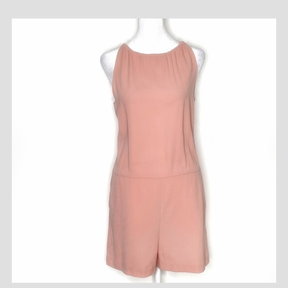 Babaton Aritzia Salvador Shorts Romper One Piece Sleeveless Halter Top Pink Sz 2 - Picture 3 of 8